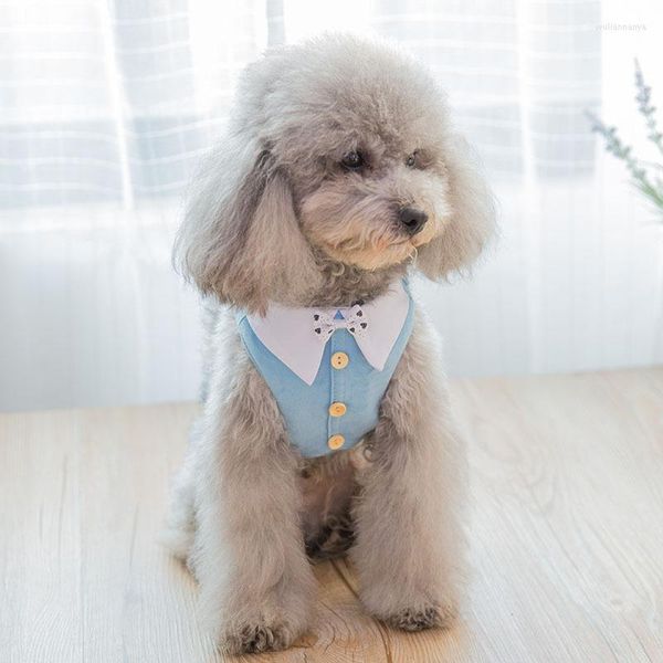 Collares para perros Botón de corbata Chaleco Tipo de cuerda de tracción Correas de pecho para mascotas de peluche pequeñas y medianas