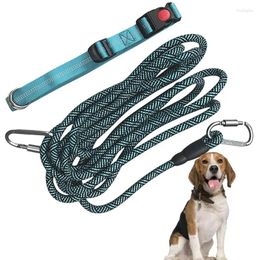 Les colliers pour chiens attachent une chaîne de 16 pieds pour l'extérieur réflexive de câble extérieur camping arrière-cour en cours d'exécution de gros chiens jusqu'à 200