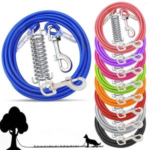 Los collares de perro atan el corredor del cable para el alambre de acero de la yarda con las cadenas superiores durables de la astilla de los clips