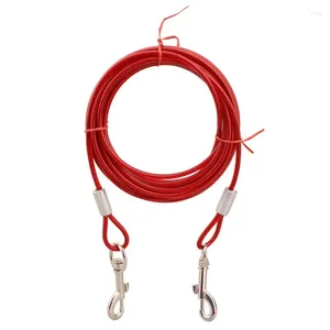 Colliers de chien attachez le câble extérieur fil en acier double tête en laisse de corde galvanisée pour l'extérieur du 3/5/10 m de long