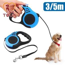Colliers de chien Toua 3 / 5m Leash Nylon Cat Extension Puppy rétractable Automatique Marche Running Pet Products pour animaux de compagnie pour chiens