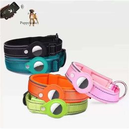 Collares de perros Rastreador Casos de bucle GPS Localor GPS Airtag Protective Nylon Pet Collar para Apple Finder Dispositivo de ubicación anti-Lost 0418