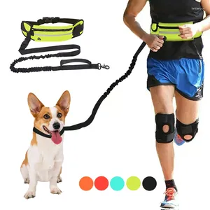Colliers de chien corde de Traction mains libres laisse de plomb avec sac de taille réfléchissant réglable rétractable ceinture élastique collier accessoires
