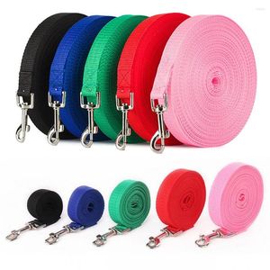 Colliers pour chiens formation laisse de remorquage longue laisse en nylon sangle harnais laisses 5 couleurs de corde marche chiens de compagnie collier chats