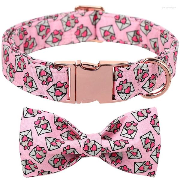 Colliers de chien Style unique pattes coeur collier rose saint valentin chiot collier pour petit moyen grand