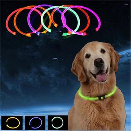 Collares para perros Carga USB Collar LED para mascotas Resplandor nocturno Luminoso Recargable Seguridad Cachorro Gato Fluorescente Antipérdida Evite accidentes automovilísticos