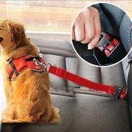 Colliers pour chiens véhicule voiture ceinture de sécurité pour animaux de compagnie chiot ceinture de sécurité harnais plomb pince fournitures levier de sécurité traction automatique