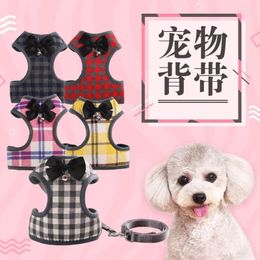 Hondenkragen Vest-stijl Pet Chest Harness Leash Cat Teddy Roostice Back Factory Direct verkoopaccessoires Kraagketting