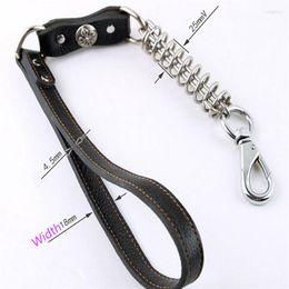 Colliers de chien Vintage grande laisse rétractable grand plomb pour animaux de compagnie doux en cuir naturel tampon élastique ceinture de traction corde de remorquage pour Golden Retriever