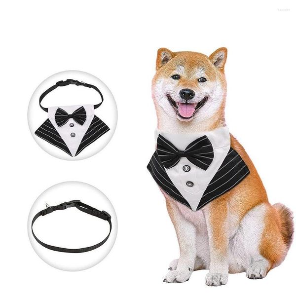 Collares para perros Vestido de boda Bandana formal Collar ajustable Bowknot Disfraz para cachorro Pajarita Cuello para mascotas Esmoquin