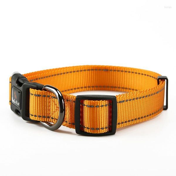 Collares para perros, venta al por mayor, collar reflectante ajustable de nailon para mascotas de 2,5 cm de ancho para perros grandes y medianos