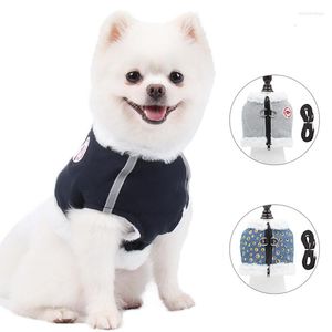 Hondenkragen winter katten harnas riem set warm vest voor kleine middelgrote honden reflecterende harnassen nylon puppy Yorkie chihuahua