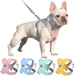 Hondenkragen X -vormig harnas Vest Set voor kleine meidum honden riem reflecterende puppy kattenkastbanden ademend maasharnassen