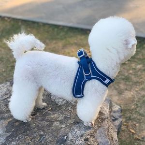 Colliers pour chiens harnais XS-XL avec laisse gilet réfléchissant réglable pour animaux de compagnie laisse de marche pour chiot fournitures de sangle de poitrine