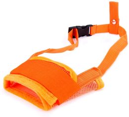 Halsbanden Gele Honden Snuit voor Barking Chewing Biting Nylon Mesh Ademend Training Pet Muzzles Mond Cover XL