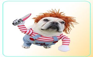 Hondenkostuums Grappige kleding Chucky Style Pet Cosplay Kostuum Sets Novely Clothing voor Bulldog Pug 2109082957853