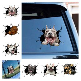 Hond Crack Auto Sticker Creatieve Thuis Auto Muur Windows Decoratie Sticker Teckel Bulldog Crack Toilet Sticker Koelkast Sticker