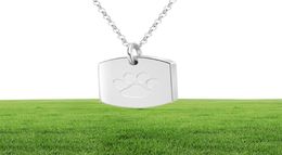 Bijoux de crémation de chien pour cendres en acier inoxydable pendentif patte d'animal de compagnie porte-souvenir cendres pour animal de compagnie collier d'urne funéraire commémorative humaine pour hommes femmes 4212127