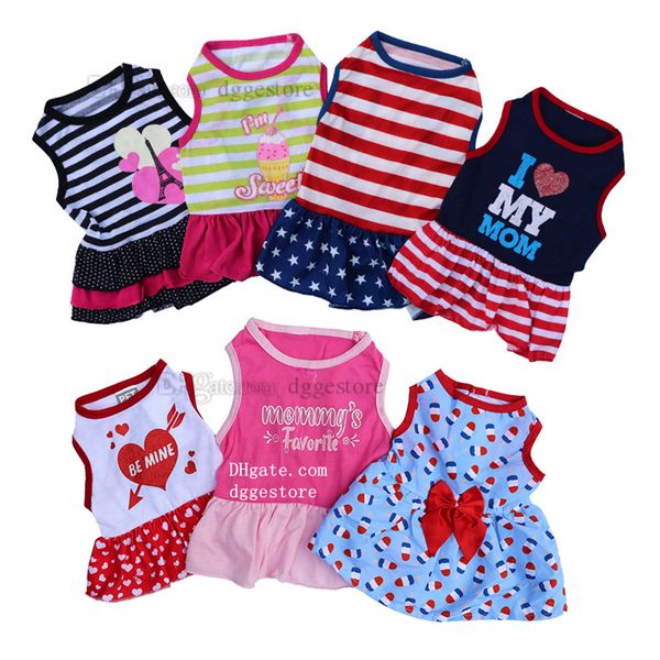 Robe pour chien, chemise, jupe pour chiot, mignonne robe pour chien, vêtements d'été pour petits chiens et chats, 9 couleurs, vente en gros, S Y63