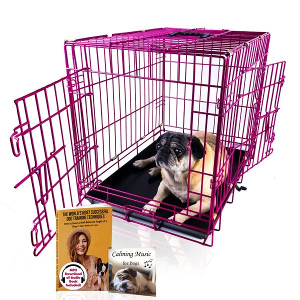 Clôtures électroniques pour chiens, expressions pour animaux de compagnie, caisse en fil métallique coloré rose de 24 pouces, disponible en différentes tailles et couleurs, 230823