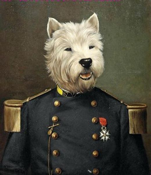 Portrait général de chien, peinture à l'huile d'art peinte à la main sur toile, qualité musée en plusieurs tailles choisies