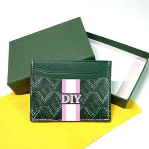 Perro goyar Titulares de tarjetas Mujeres HOMBRES bolso Embrague Ranura para billetera de cuero real DIY Hágalo usted mismo hecho a mano Personalizado personalizado A1