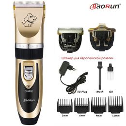 Dog verzorging Baorun Professional Electric Pet Hair Trimmer Oplaadbare dieren Clippers Cat Shaver Haitcut Machine 110-240V AC 230414