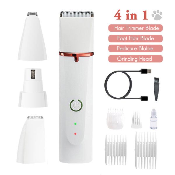 Chien toilettage chat tondeuse à cheveux patte broyeur à ongles animaux tondeuses coupe-pied à faible bruit Machine USB fournitures 230414