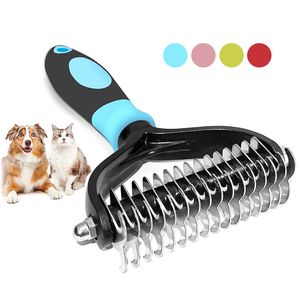Dog Grooming Cleaning Pet Comb Dogs Hair Removal Comb Double-sided Cutter Cat Fur Trimming Dematting Deshedding Brush Remove Floating Hairs Keep Skin Healthy ZL1300