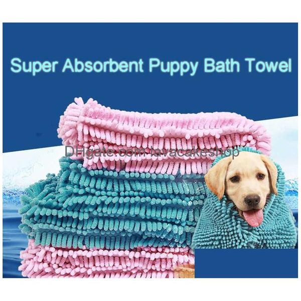 Aseo para perros Fibra Secado rápido Agua Toalla de baño para mascotas Súper absorbente Cachorro Mat Perros Manta Suave Gato Baño Práctico Mod Prueba Fácil Dhvd9