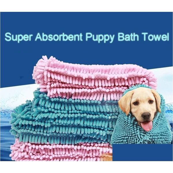 Chien Toilettage Fibre Séchage Rapide Eau Serviette De Bain Pour Animaux De Compagnie Super Absorbant Tapis De Chiot Chiens Couverture Doux Chat Baignade Pratique Mod Preuve Facile Dhrzd