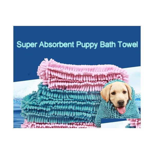 Peluquería para perros Fibra Secado rápido Agua Toalla de baño para mascotas Súper absorbente Estera para cachorros Manta para perros Baño suave para gatos Práctico Mod P Homefavor Dhwpi