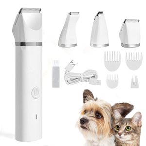 Hondentondeuse Mewoofun 4-in-1 elektrische tondeuse voor huisdieren met 4 mesjes Grooming Trimmer Nail Grinder Professioneel oplaadkapsel voor honden Kat 230719