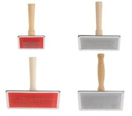 Le toilettage pour chiens peigne à animaux de compagnie à perte de cheveux enlever la poignée en bois de la brosse Slilick Cat Supply 9603939