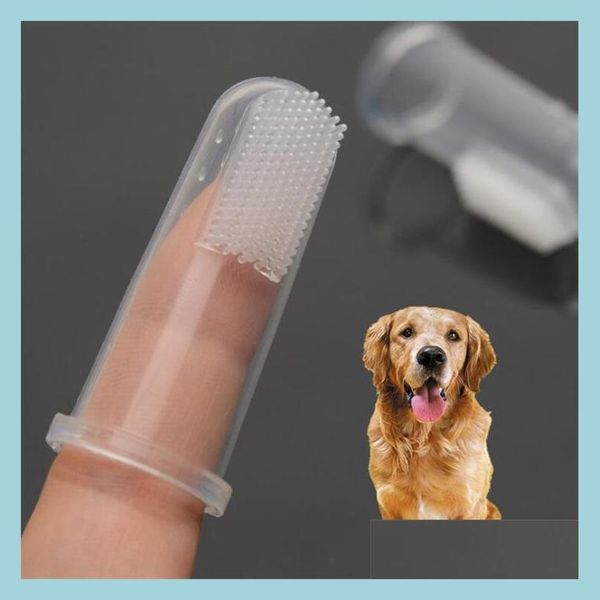 Cepillo de dientes para mascotas para el cuidado del perro, cepillo súper suave, herramienta para dientes de sarro para mal aliento, suministros de limpieza para gatos, entrega directa, jardín doméstico Dhat5