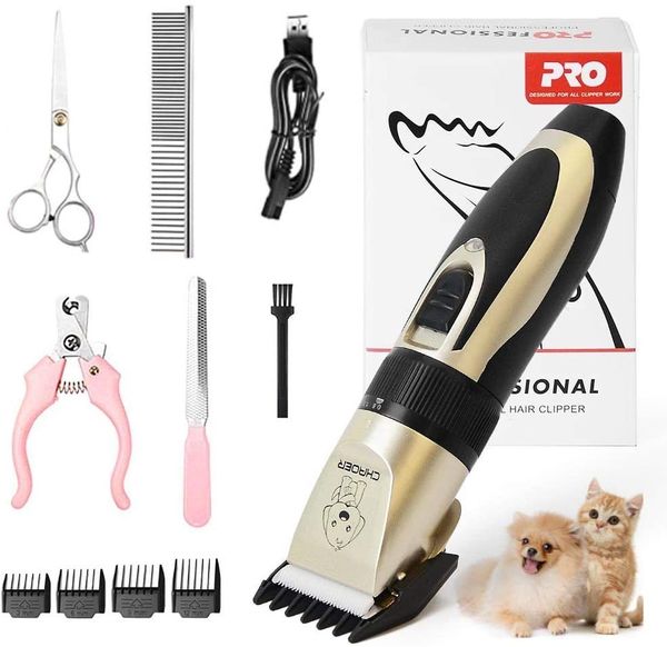 Chien Toilettage Professionnel Pet Électrique Tondeuse À Cheveux Animaux Tondeuses Rechargeable Chat Cutter Machine Rasoir Ciseaux Tondeuse Outils 230414