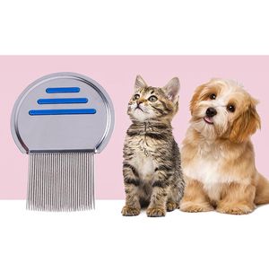 Terminateur de toilettage pour chiens peigne de poux professionnel du pou en acier inoxydable à se débarrasser efficacement pour les cheveux de la tête