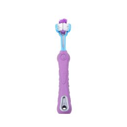 Peluquería canina Tres lados Cepillo de dientes Cepillo pequeño Adición Mal aliento Claro Tártaro Cuidado de los dientes Limpieza del gato Suministros bucales Drop Deliver Dhcva