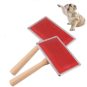 Perrito removedor peinadores mascota gato peluquero cepillo mango de madera para cachorro peinamiento peine cabello largo gatos suministros de limpieza de perros