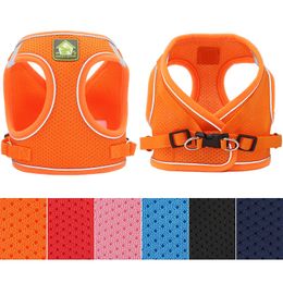 Hond harnas leiband mode mooie reflecterende ademend verstelbare kat harnas vest outdoor nylon huisdieren vest harnas