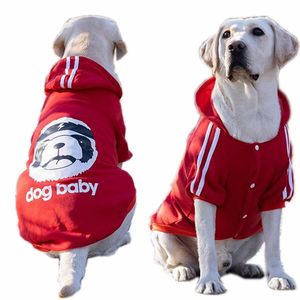 Hond Hoodie Dog Apparel voor Medium en Grote Honden Winter Jassen Warme Pet Fleece Jas Koud Weer Huisdieren Kleding Husky Collie Labrador Retriever Golden Red 3XL-9XL A195