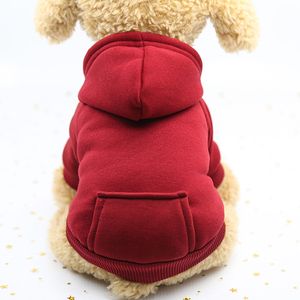 Honden Hoodie Sweaters Hoed Koud weer Katoen met Pocket Puppy Cat Winter Warm jas trui voor kleine hondenkatten