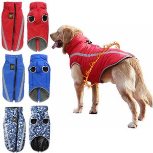 Dog Jacket for Winter Windproof Waterproof Dog Apparel Pets Coat Warm Pet Track Jackets Wind Breaker Christmas Sweater Gifts Dogs Vest Clothes Labrador Golden A208