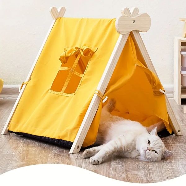 Perrera para perros, tienda cálida de invierno, perrera para gatos, cuatro estaciones, casa Universal para gatos y perros, perrera extraíble y lavable, cueva tipi para gatos bonitos