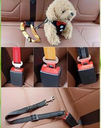 Honden ontleende huisdierauto reflecterende ketting elastische veiligheidsgordel explosief model doggy kettingcar kussen stoel riband cinturon de seguridad con cadena para coche para mascotas