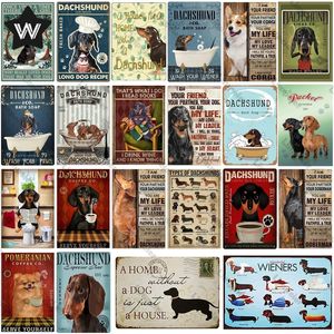 Hond Leven Metalen Bord Vintage Stijl Tin Plaque Grappig Huisdier Metalen Poster Retro Shabby Tin Bord Leuke Dieren Metalen Plaat Muur Sticker voor Thuis Kennel Decor 20x30cm W01