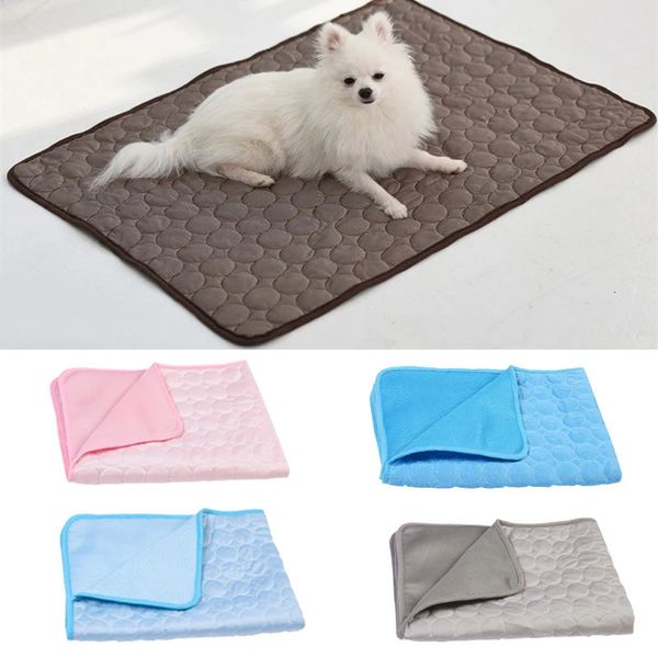 Almohadilla de verano de enfriamiento de perros para perros Cat Puppy lavable Big Ice Gel Bed Matchess Cool Mascotas Cushion Maneta Suministros 240416