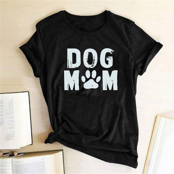 Chien Maman T-shirt Imprimé Femmes T-shirt Drôle Femme O Cou T-shirts D'été Harajuku Esthétique Hauts Vêtements Décontractés