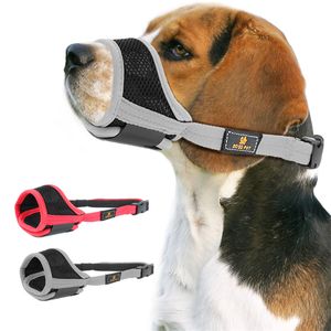 Honden snuit S-2xl nylon zachte gaas ademende verstelbare lus snuit voor anti-bit anti-barking huisdieren training levering