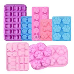 Dog Paw Bone Mold Pet Frozen Treats Silicone Mold Puppy Cat Print Treat Moldes De Silicona Accessoires De Cuisson Cupcake Topper HKD230828